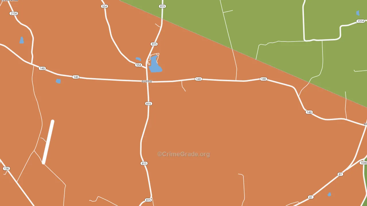 Guffie, KY Map of Vandalism Rates