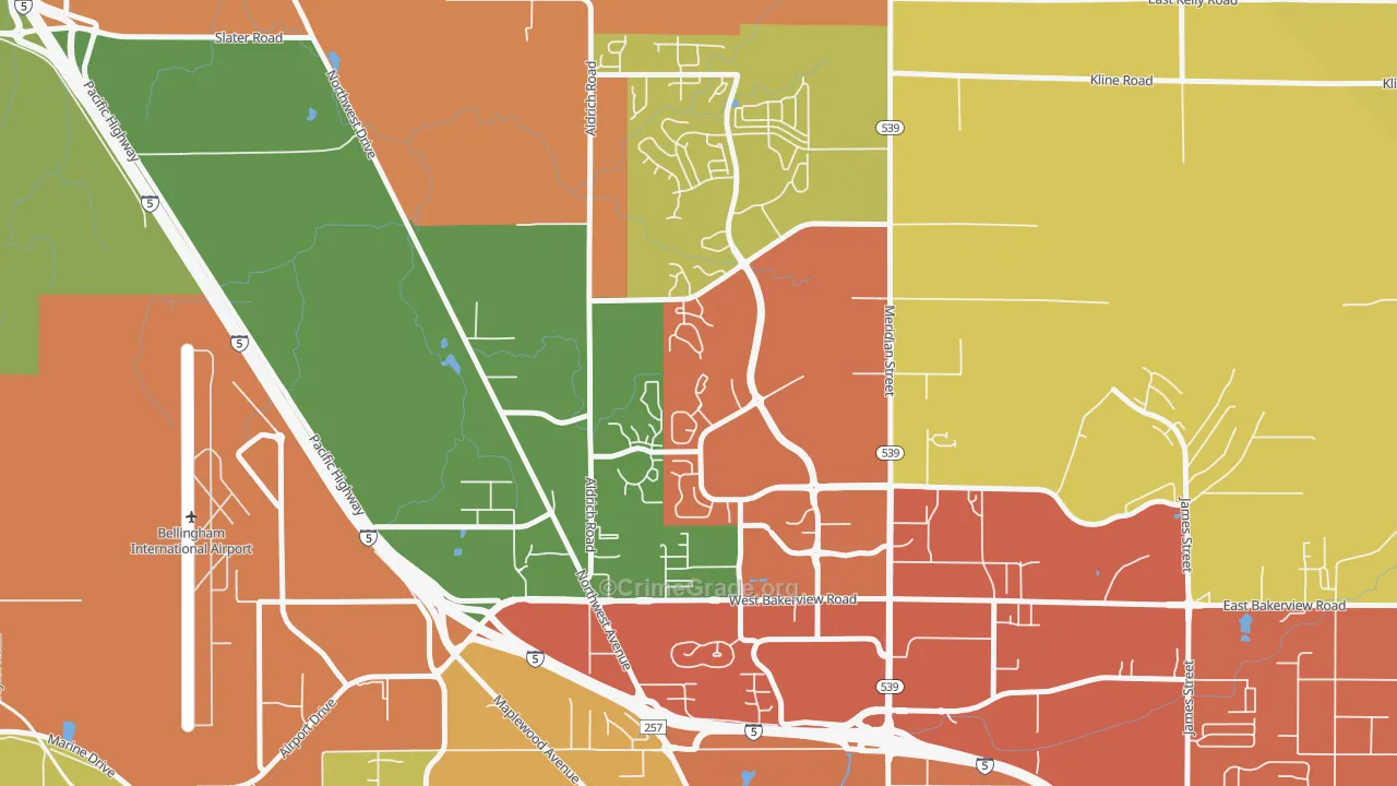 Guide Meridian, Bellingham, WA Map of Vandalism Rates