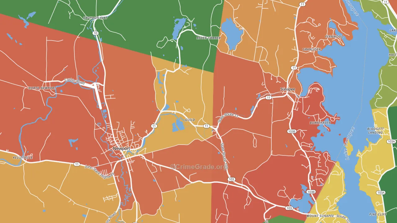 Guild, NH Map of Vandalism Rates