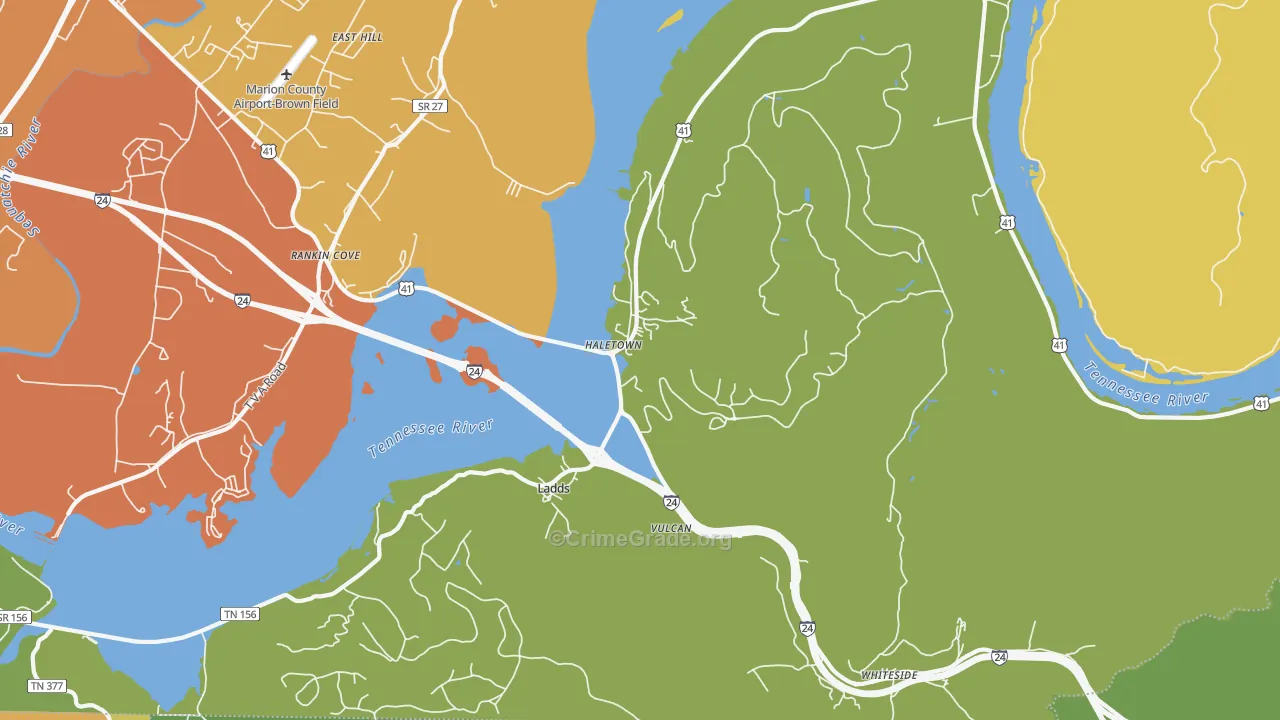 Guild, TN Map of Vandalism Rates