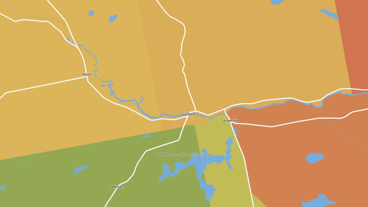 Guilford, ME Map of Vandalism Rates
