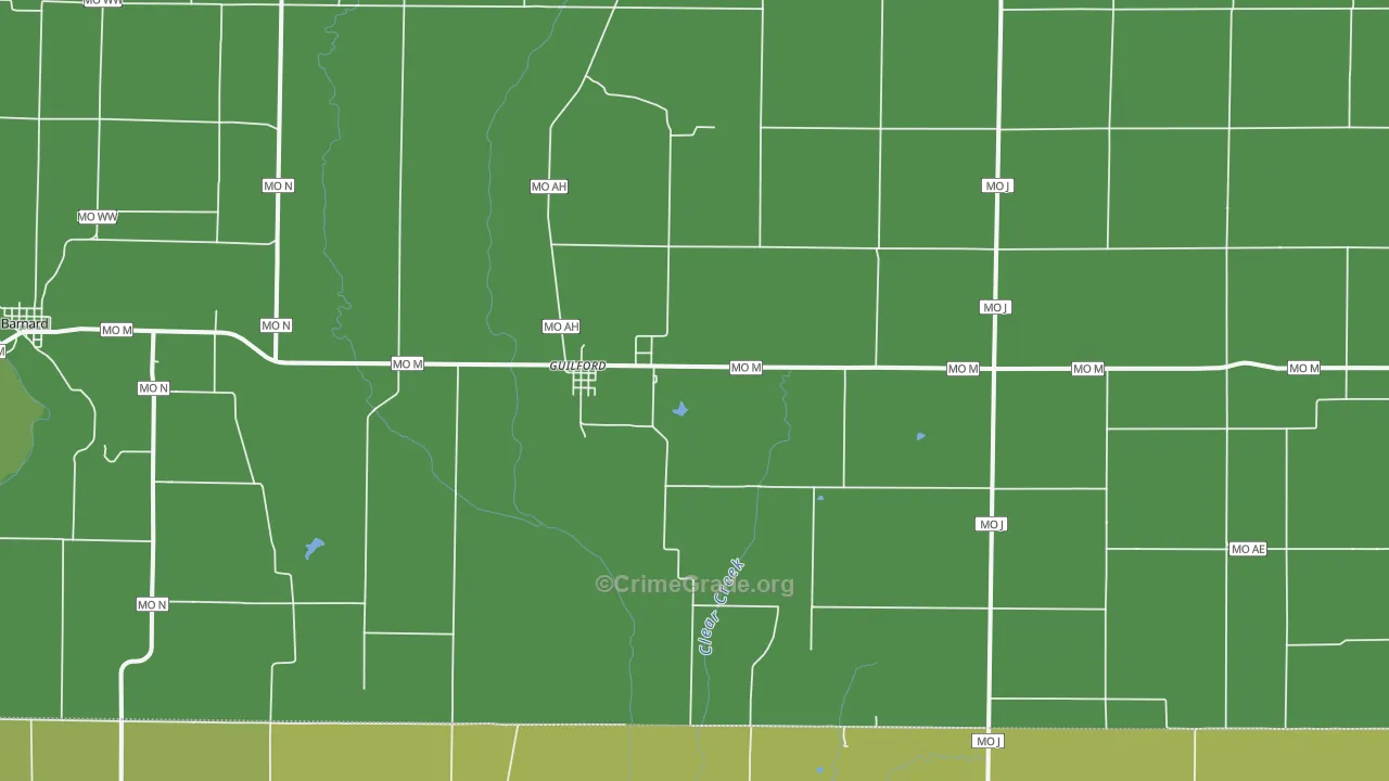 Guilford, MO Map of Vandalism Rates