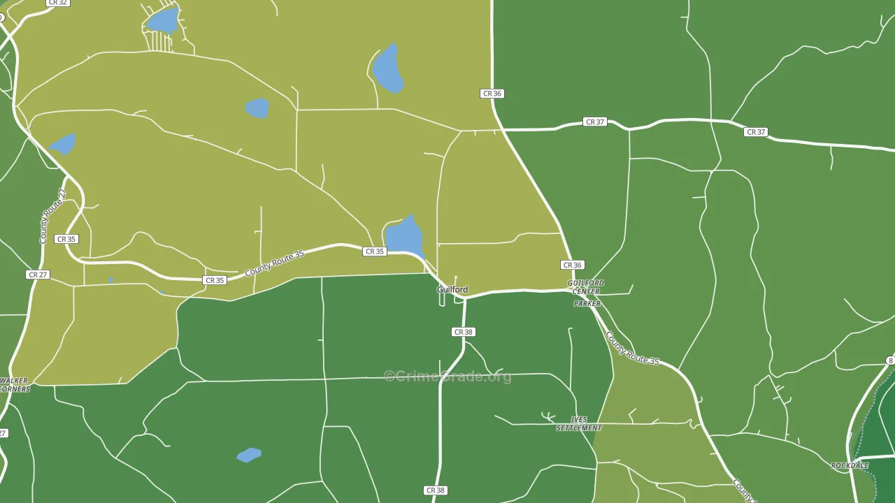 Guilford, NY Map of Vandalism Rates
