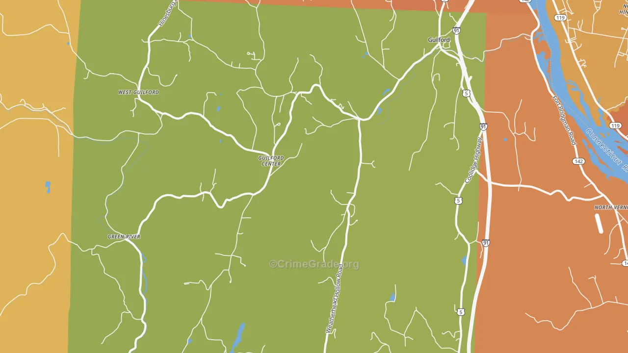 Guilford, VT Map of Vandalism Rates