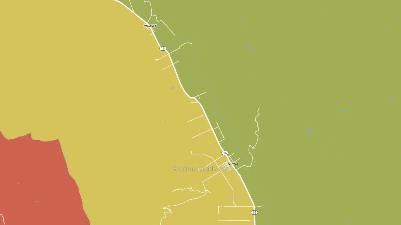 Guinda, CA Map of Vandalism Rates