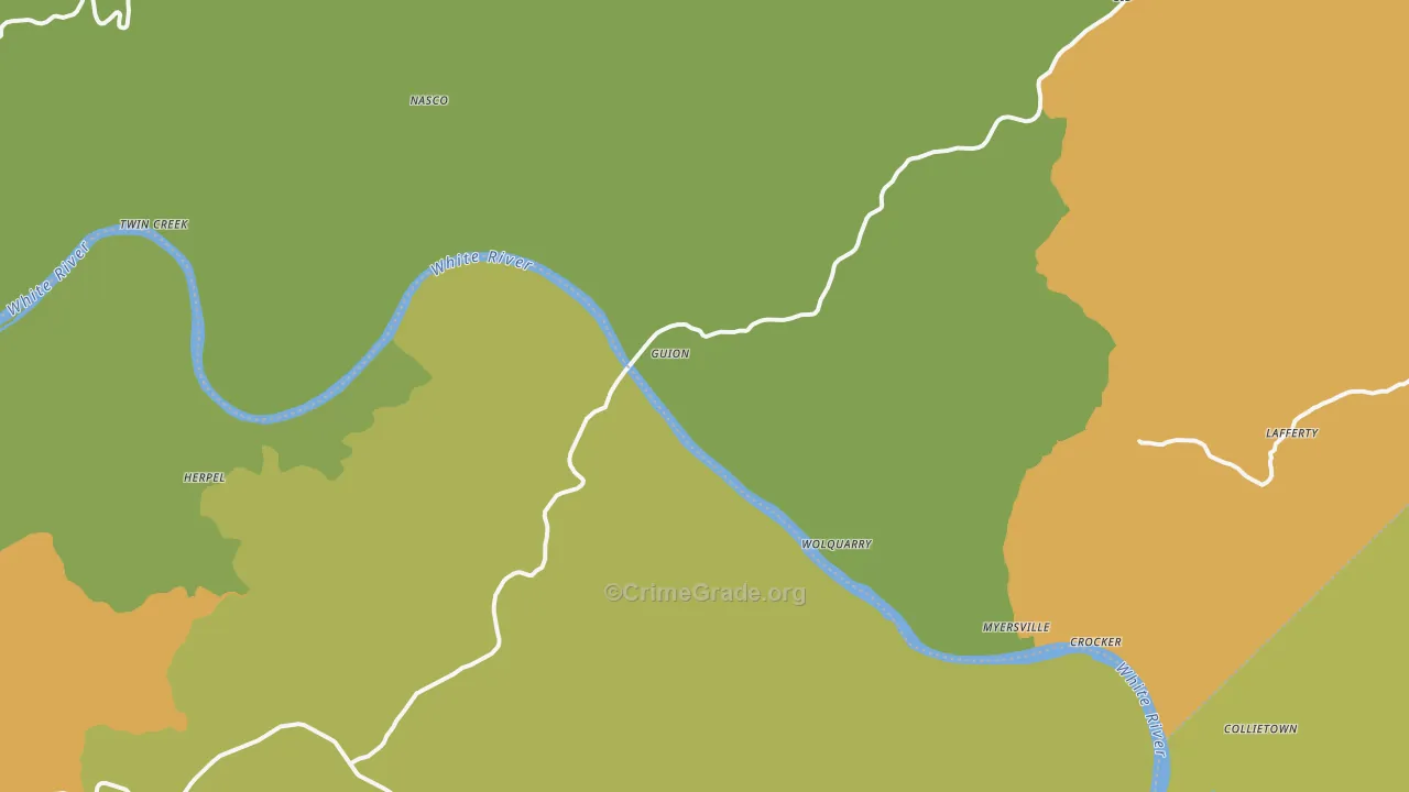 Guion, AR Map of Vandalism Rates