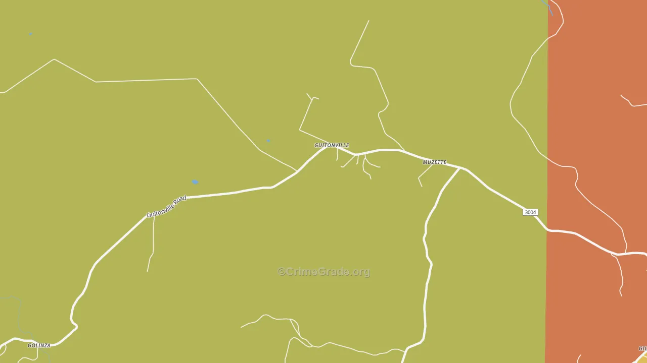 Guitonville, PA Map of Vandalism Rates