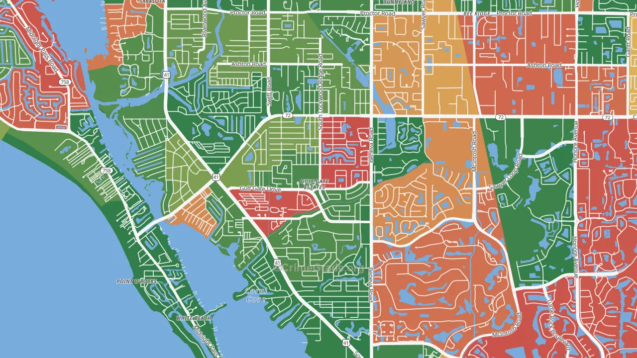 Gulf Gate Estates, FL Map of Vandalism Rates