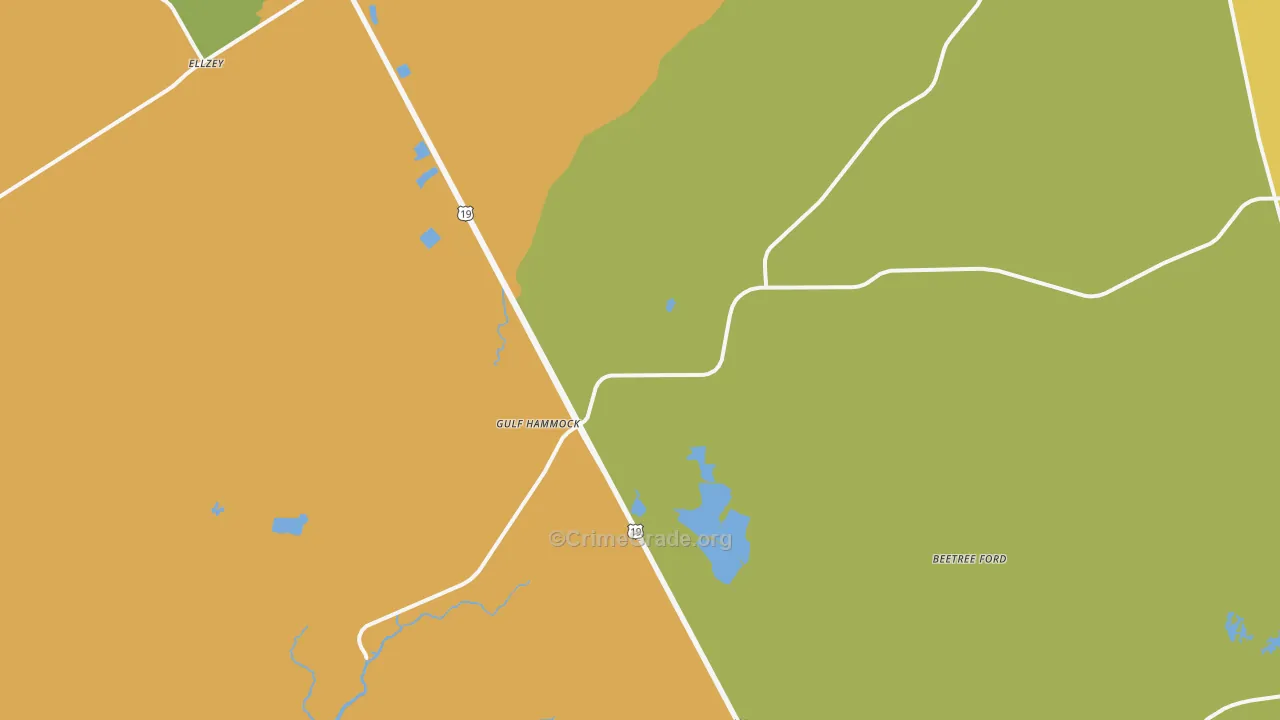 Gulf Hammock, FL Map of Vandalism Rates
