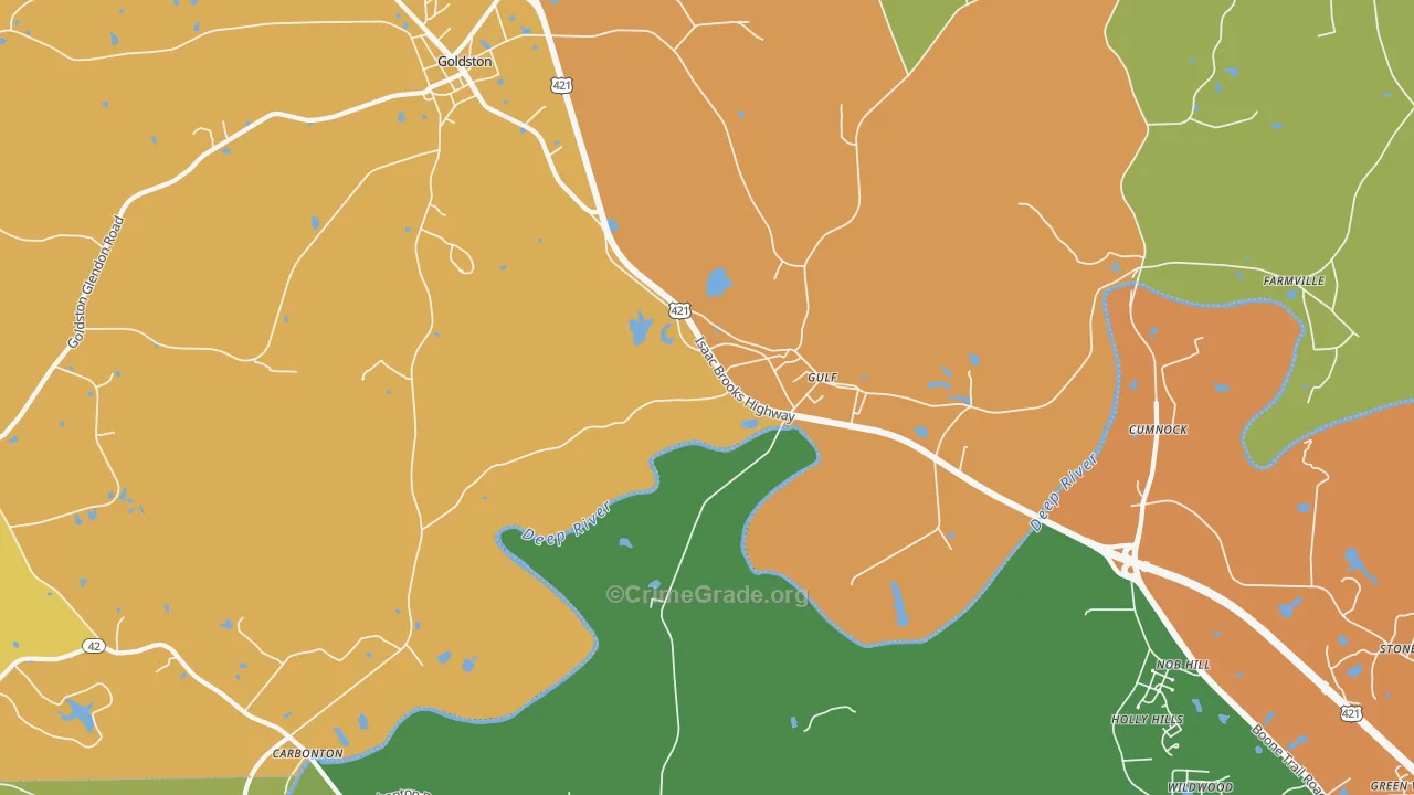 Gulf, NC Map of Vandalism Rates