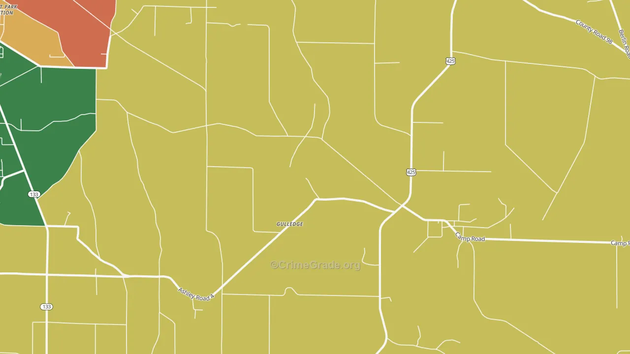 Gulledge, AR Map of Vandalism Rates