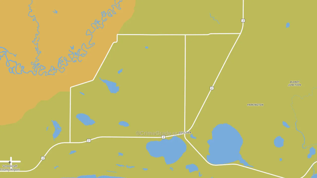 Gulliver, MI Map of Vandalism Rates