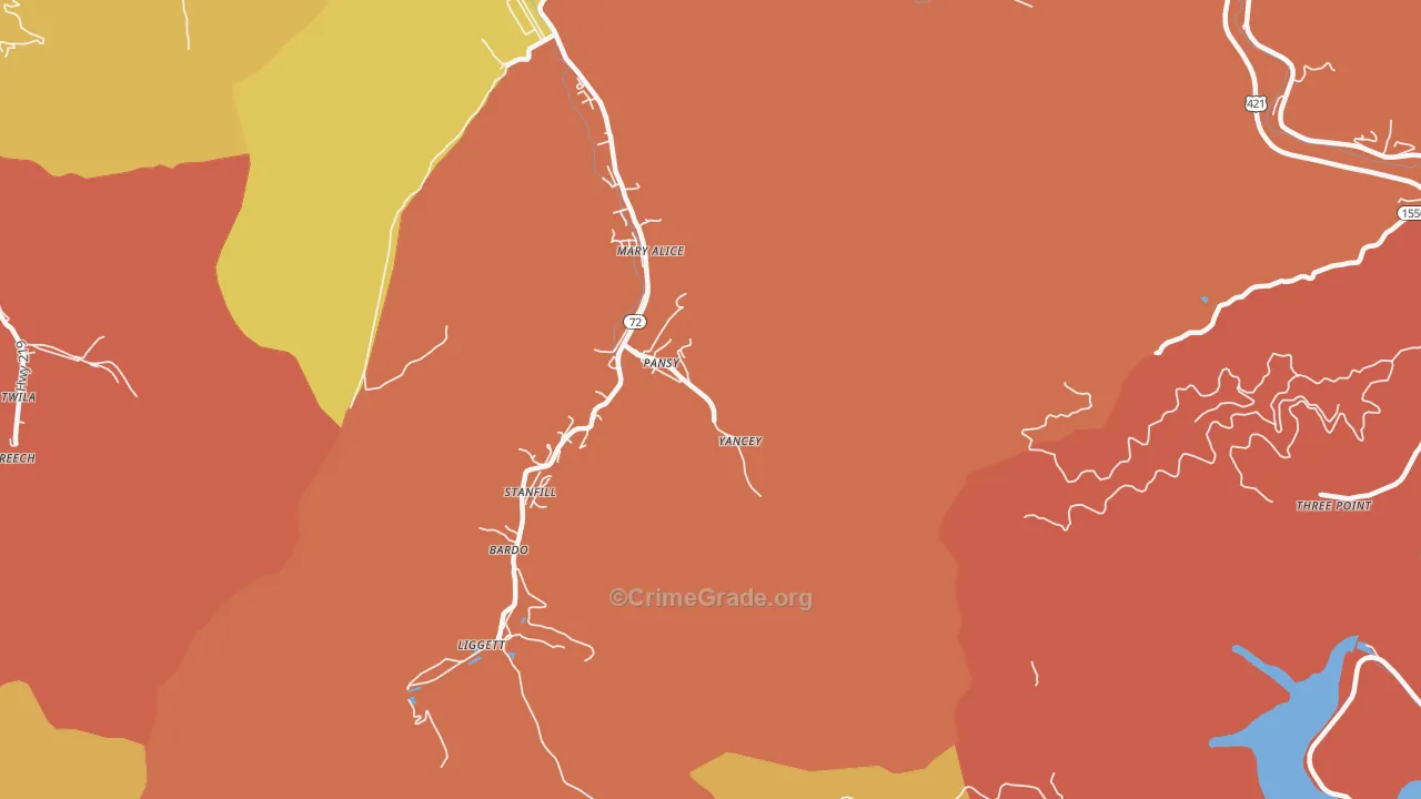 Gulston, KY Map of Vandalism Rates