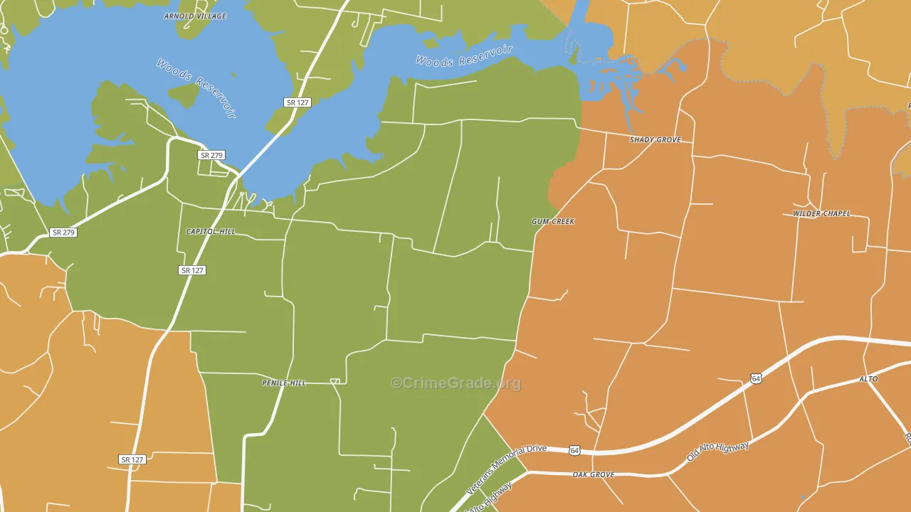Gum Creek, TN Map of Vandalism Rates