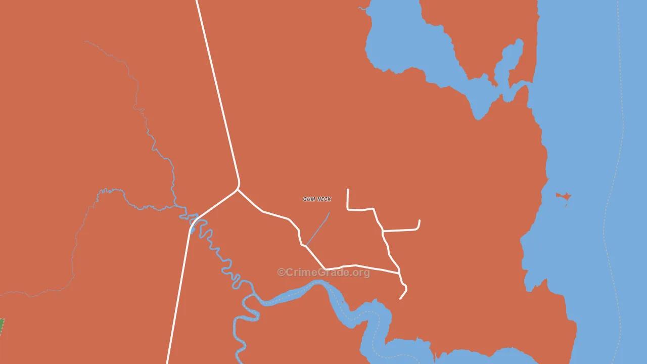 Gum Neck, NC Map of Vandalism Rates