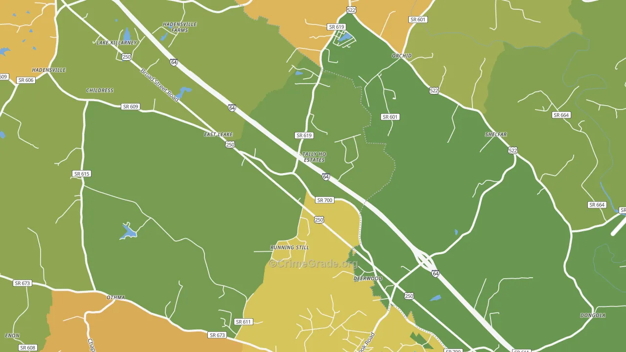Gum Spring, VA Map of Vandalism Rates