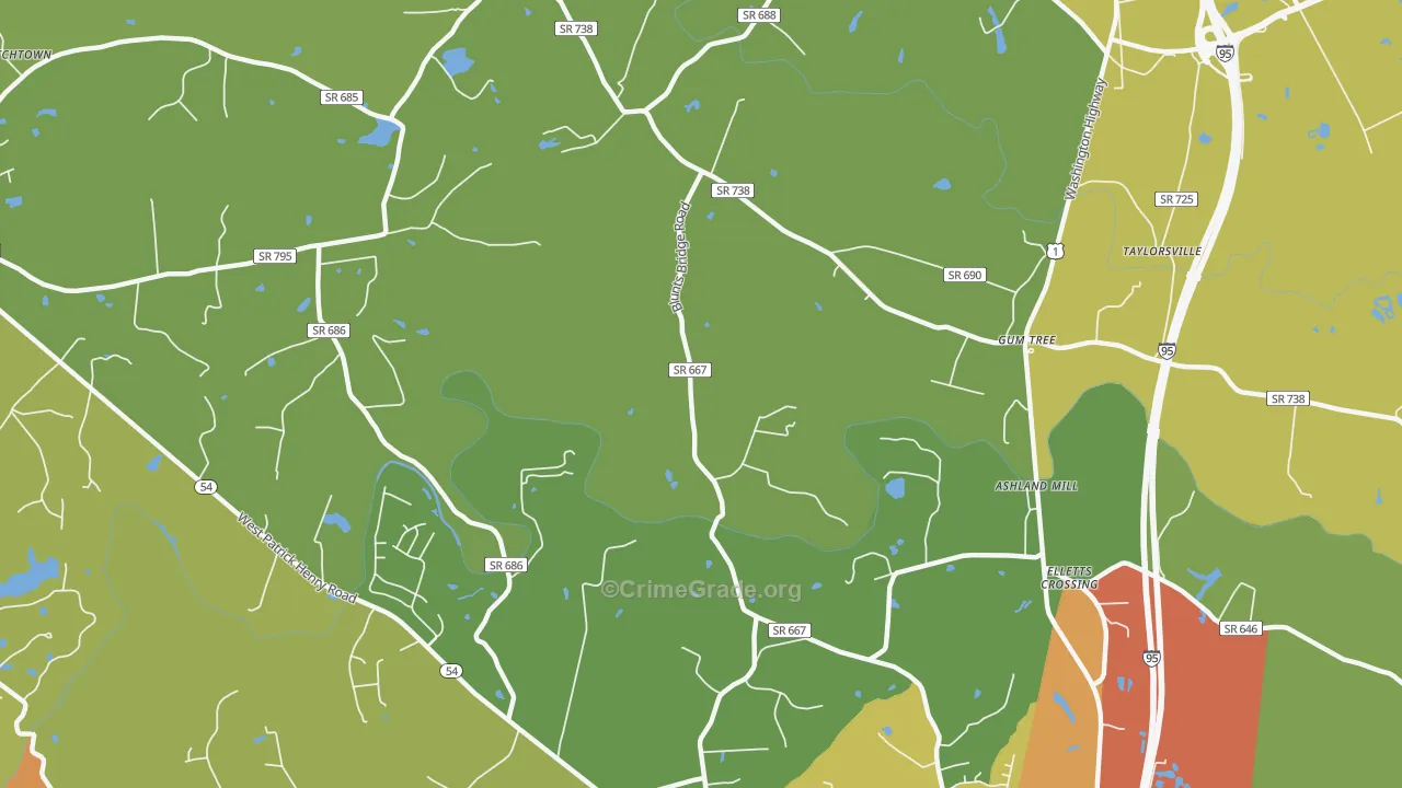 Gum Tree, VA Map of Vandalism Rates