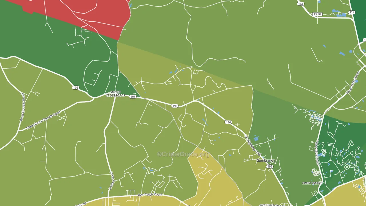 Gumbranch, GA Map of Vandalism Rates