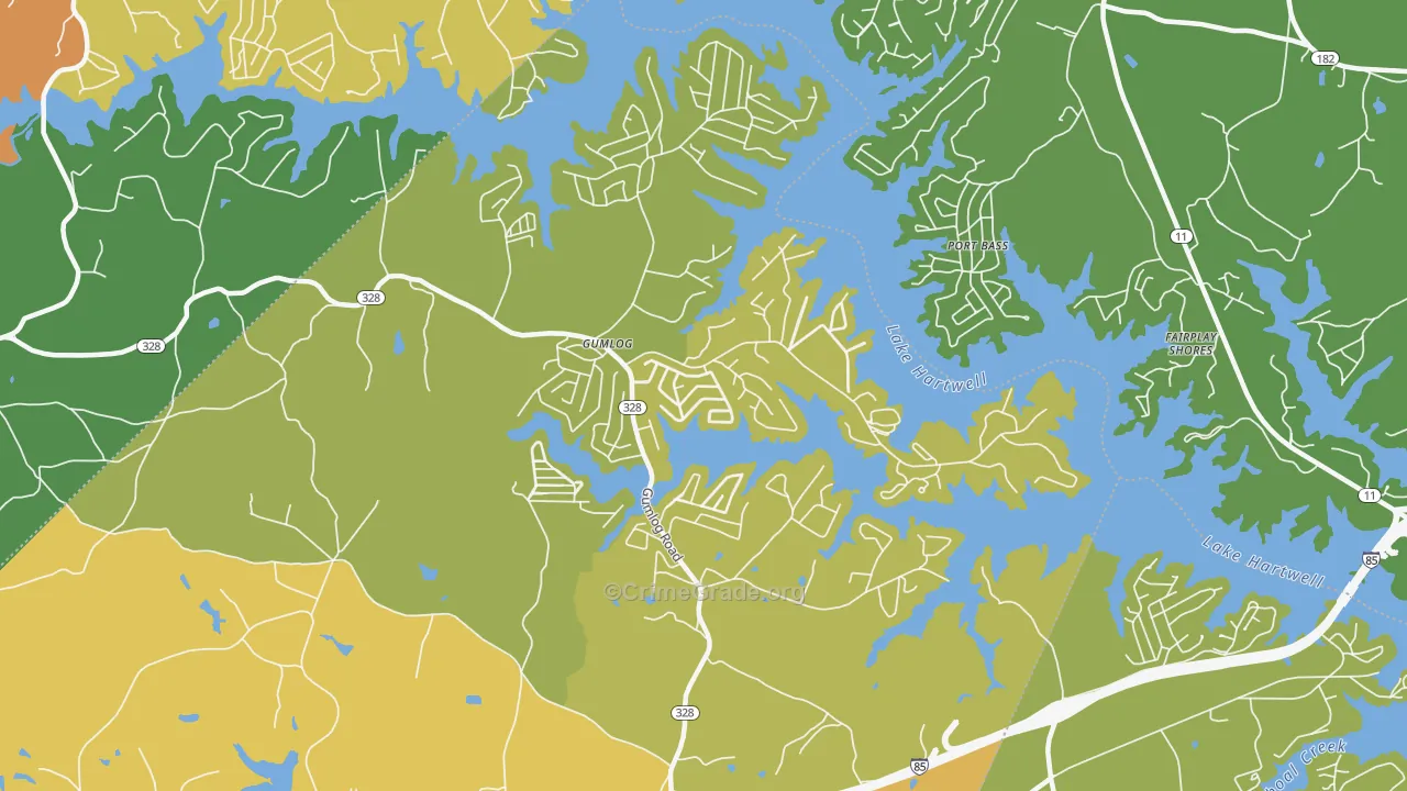 Gumlog, GA Map of Vandalism Rates