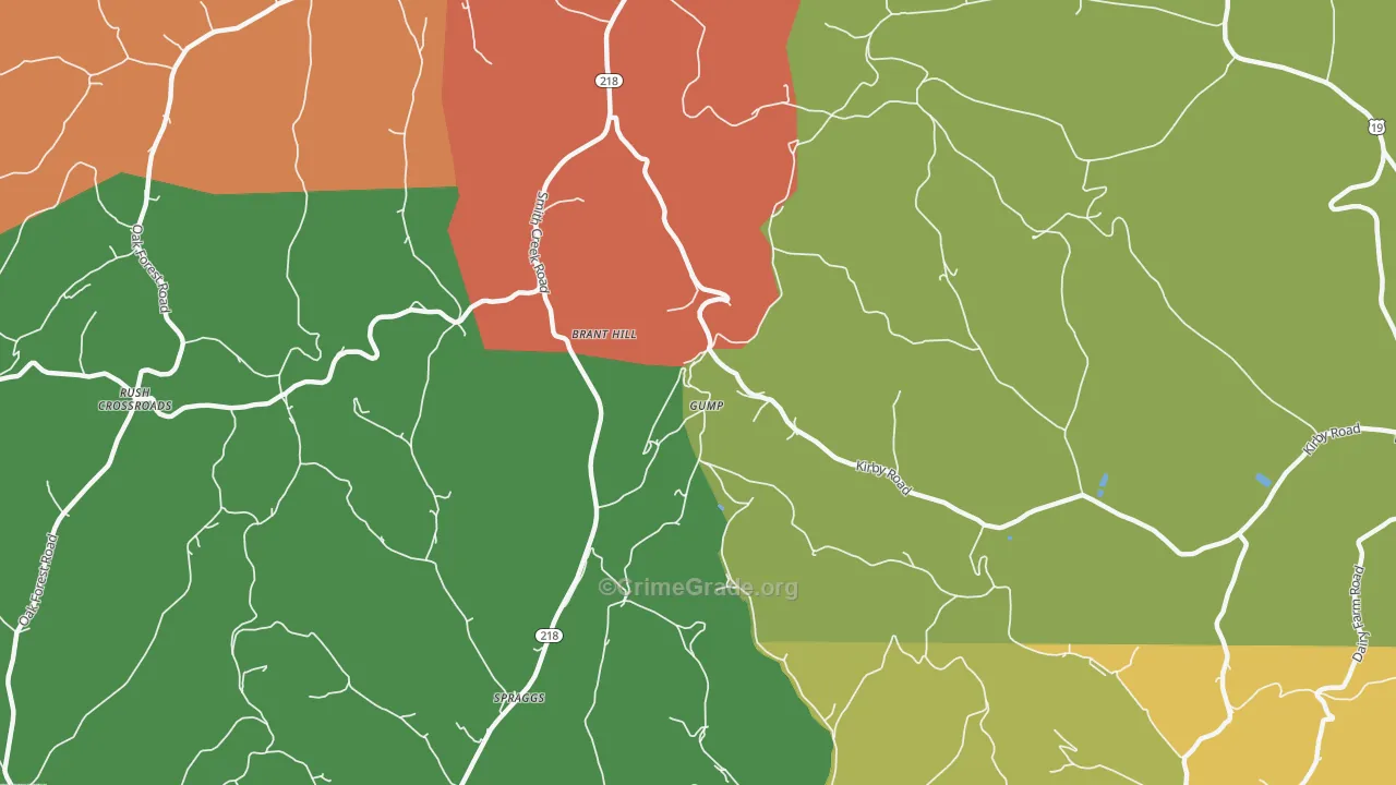 Gump, PA Map of Vandalism Rates