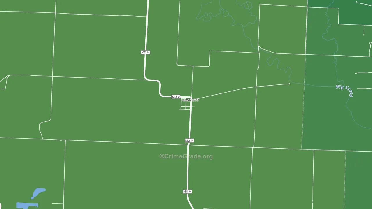 Gunn City, MO Map of Vandalism Rates