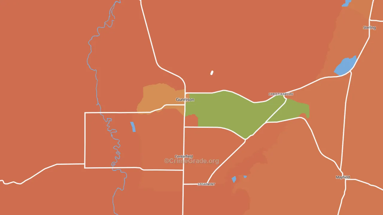 Gunnison, UT Map of Vandalism Rates