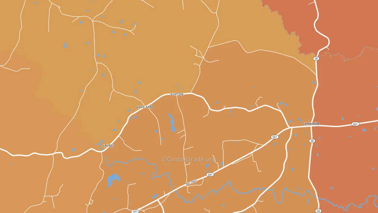 Gupton, NC Map of Vandalism Rates