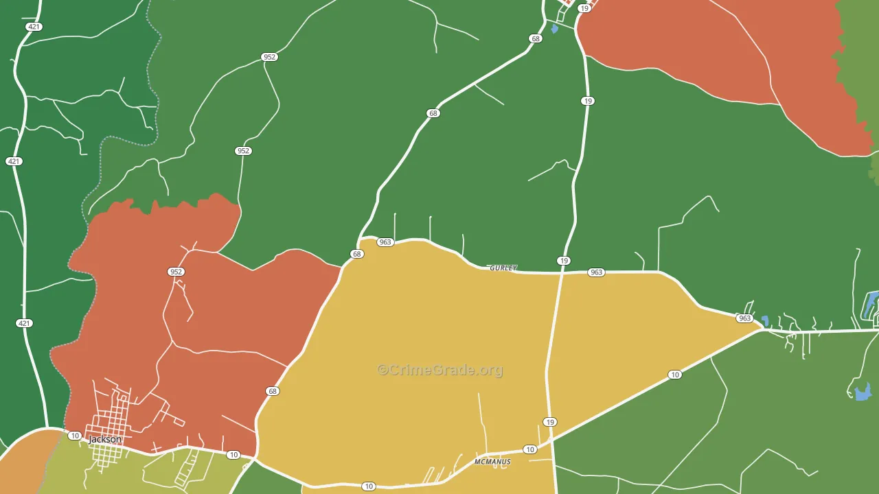 Gurley, LA Map of Vandalism Rates