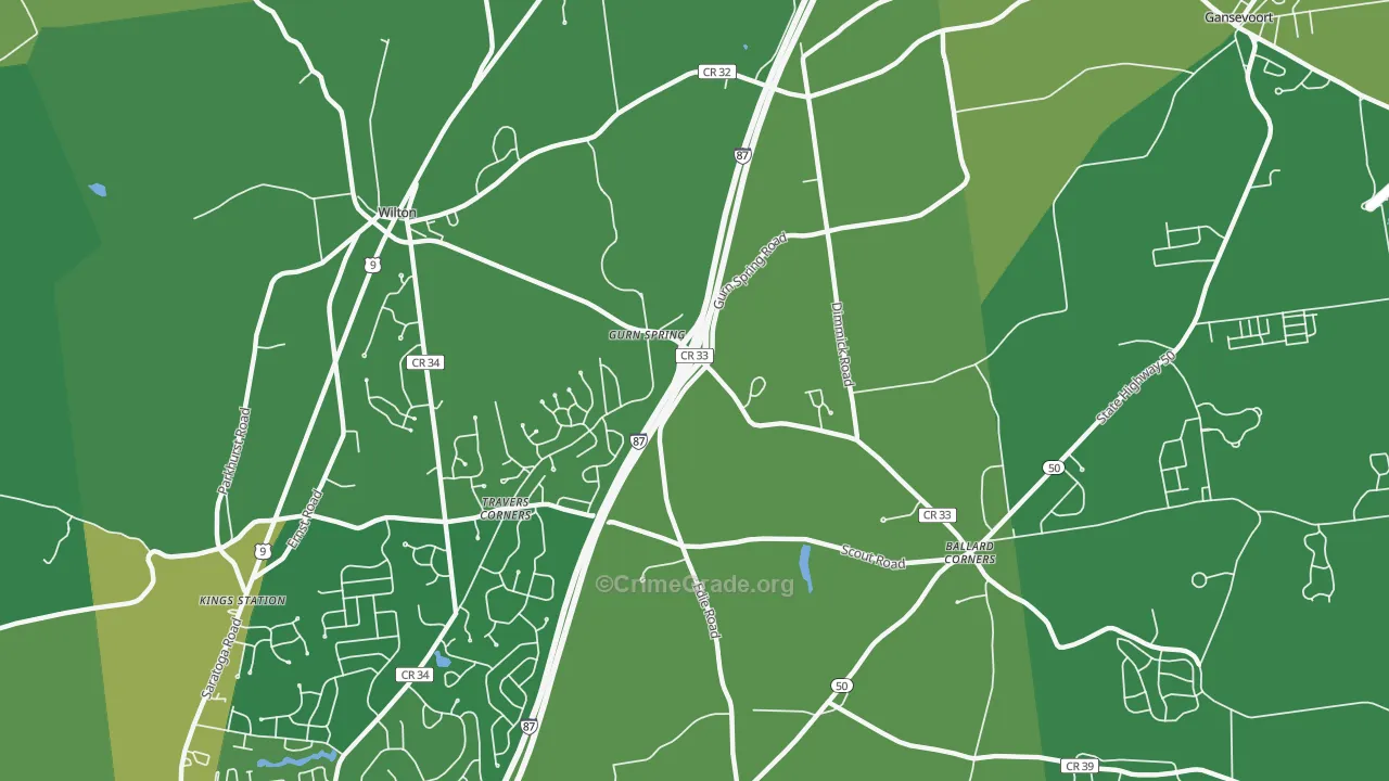 Gurn Spring, NY Map of Vandalism Rates