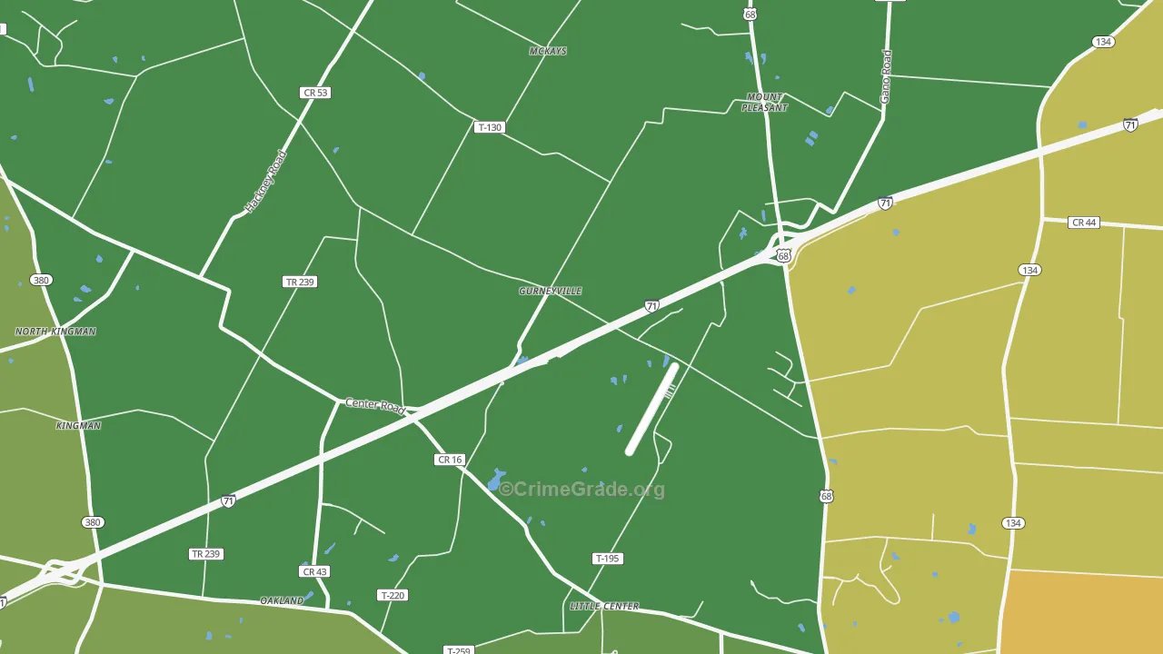 Gurneyville, OH Map of Vandalism Rates