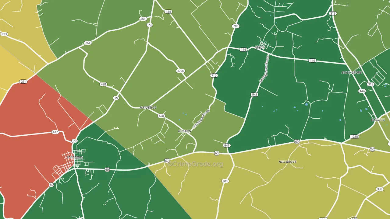 Guston, KY Map of Vandalism Rates