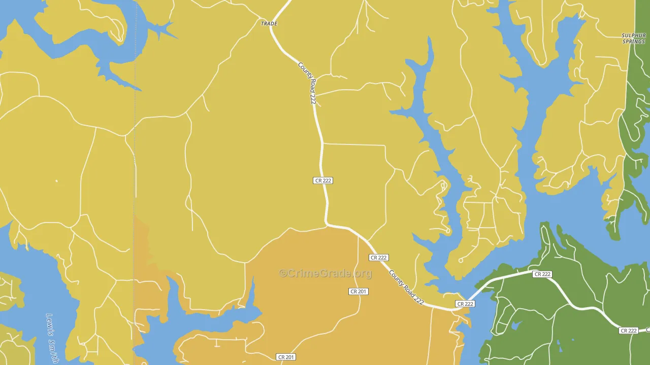 Guthery Crossroads, AL Map of Vandalism Rates