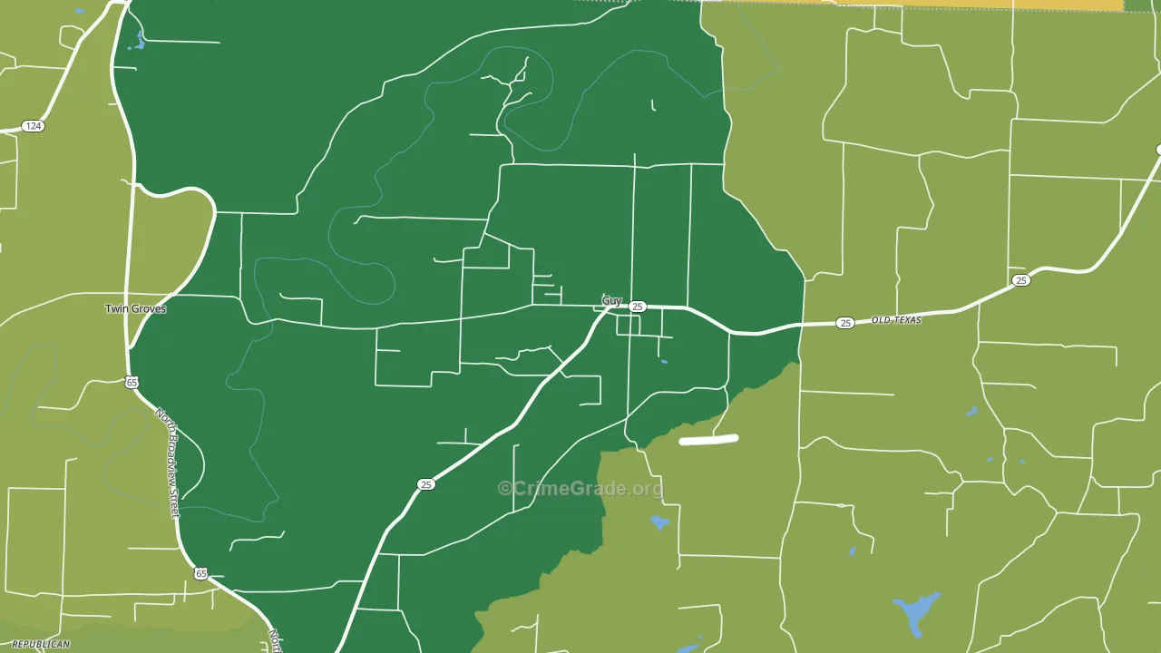 Guy, AR Map of Vandalism Rates