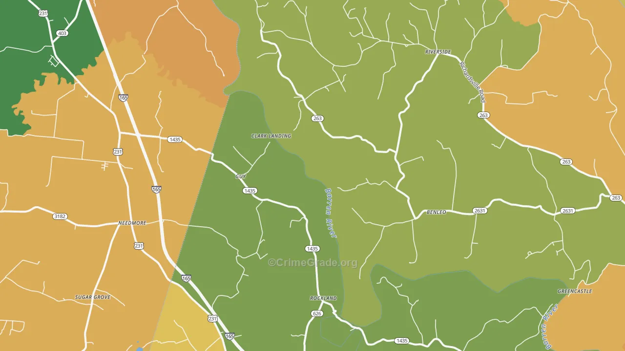 Guy, KY Map of Vandalism Rates