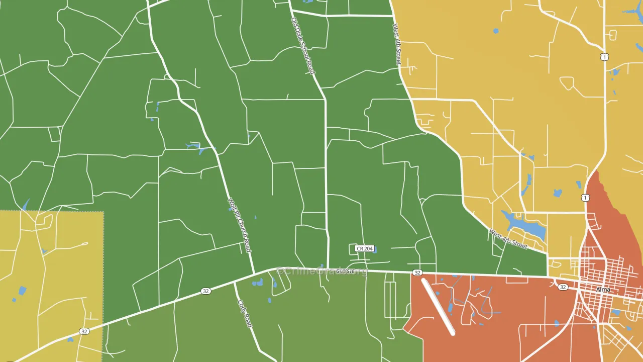 Guysie, GA Map of Vandalism Rates