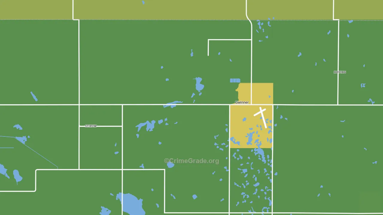 Gwinner, ND Map of Vandalism Rates