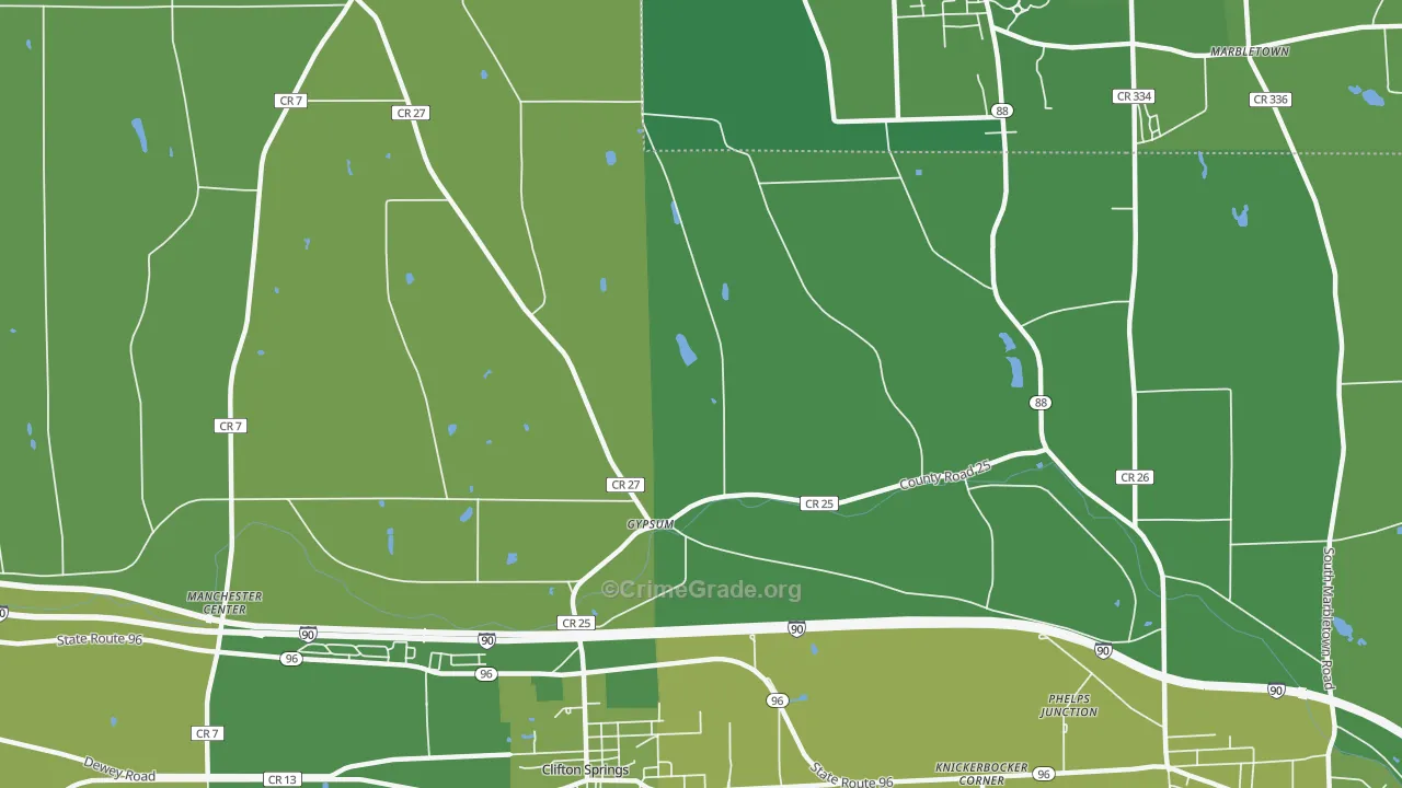 Gypsum, NY Map of Vandalism Rates