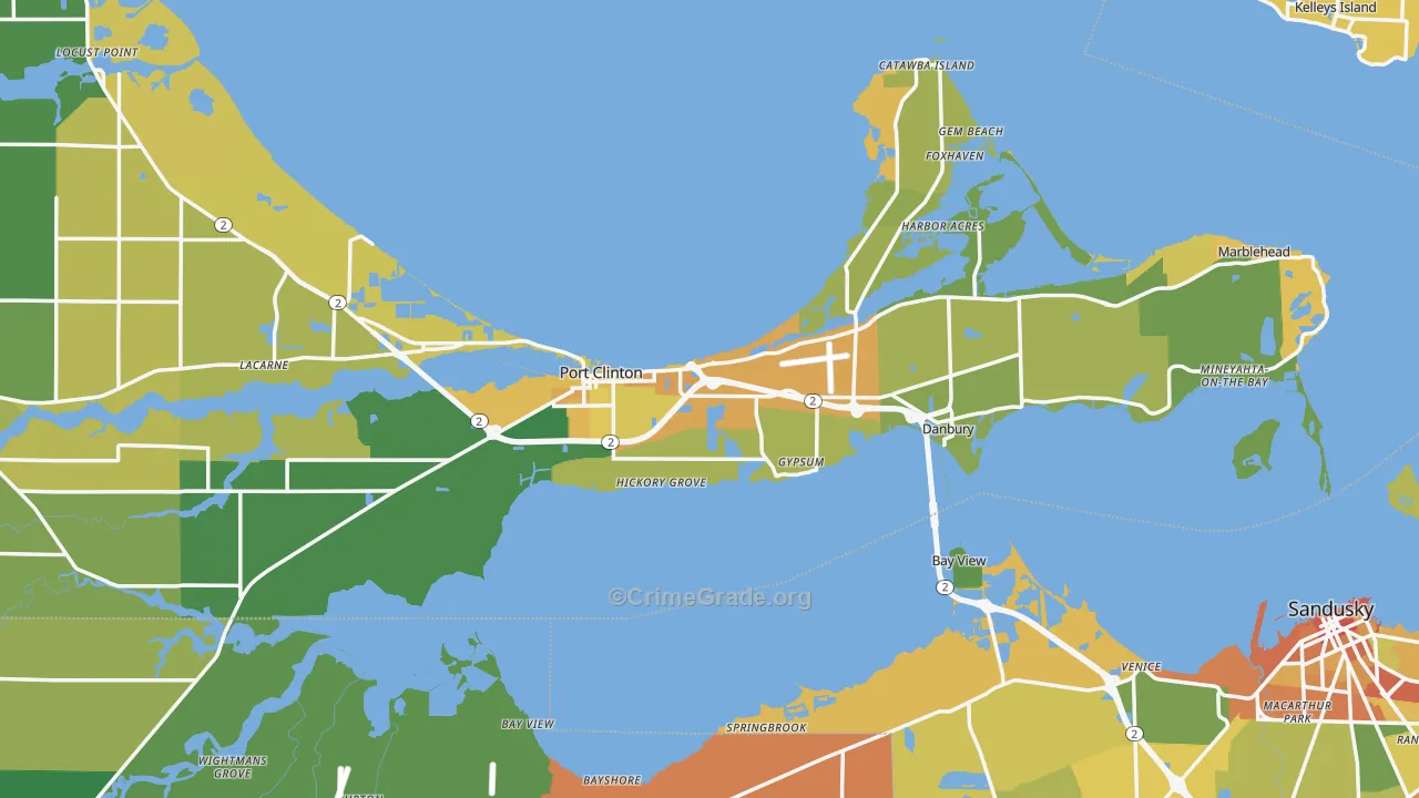 Gypsum, OH Map of Vandalism Rates