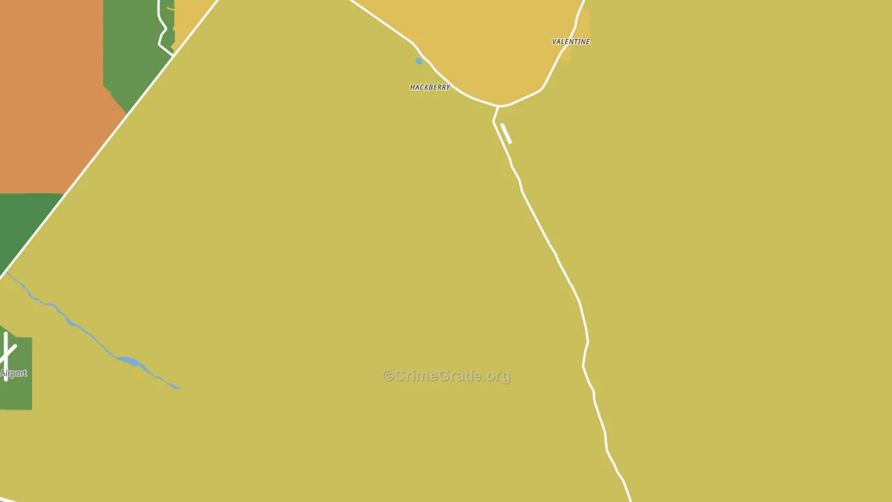 Hackberry, AZ Map of Vandalism Rates