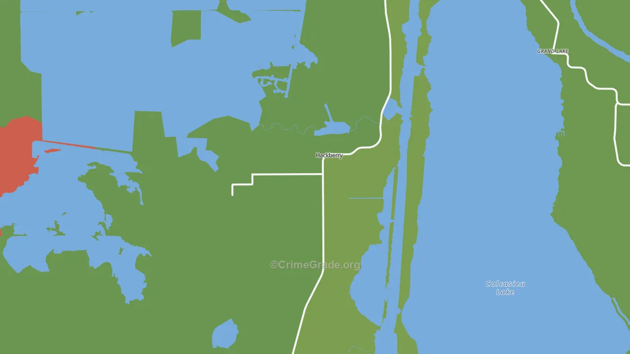 Hackberry, LA Map of Vandalism Rates