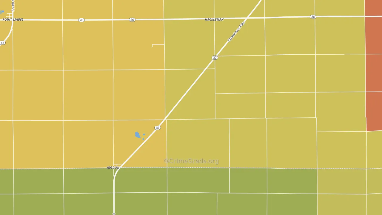 Hackleman, IN Map of Vandalism Rates