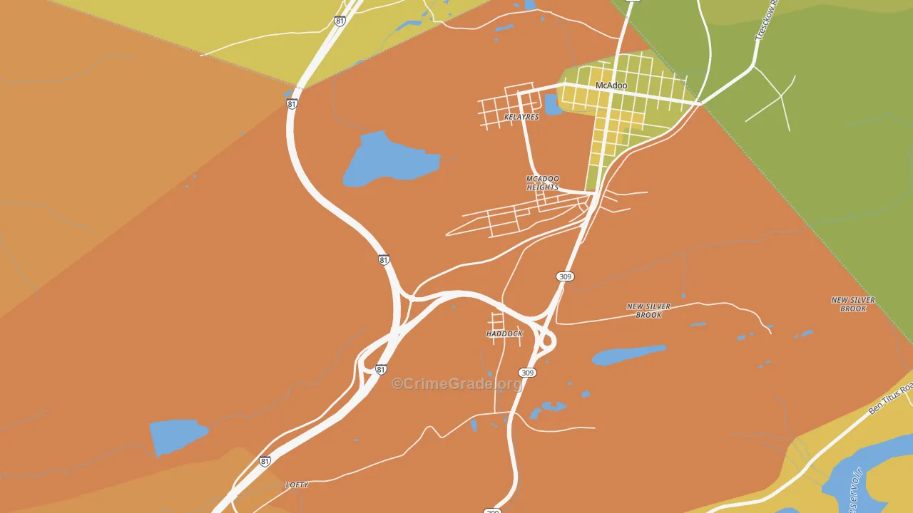 Haddock, PA Map of Vandalism Rates