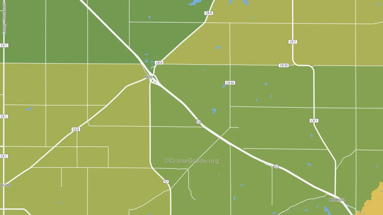 Hader, MN Map of Vandalism Rates