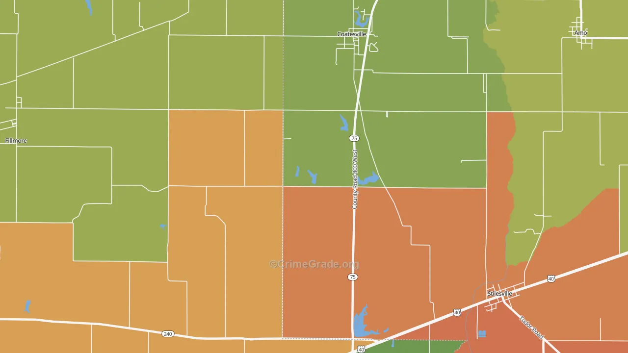 Hadley, IN Map of Vandalism Rates