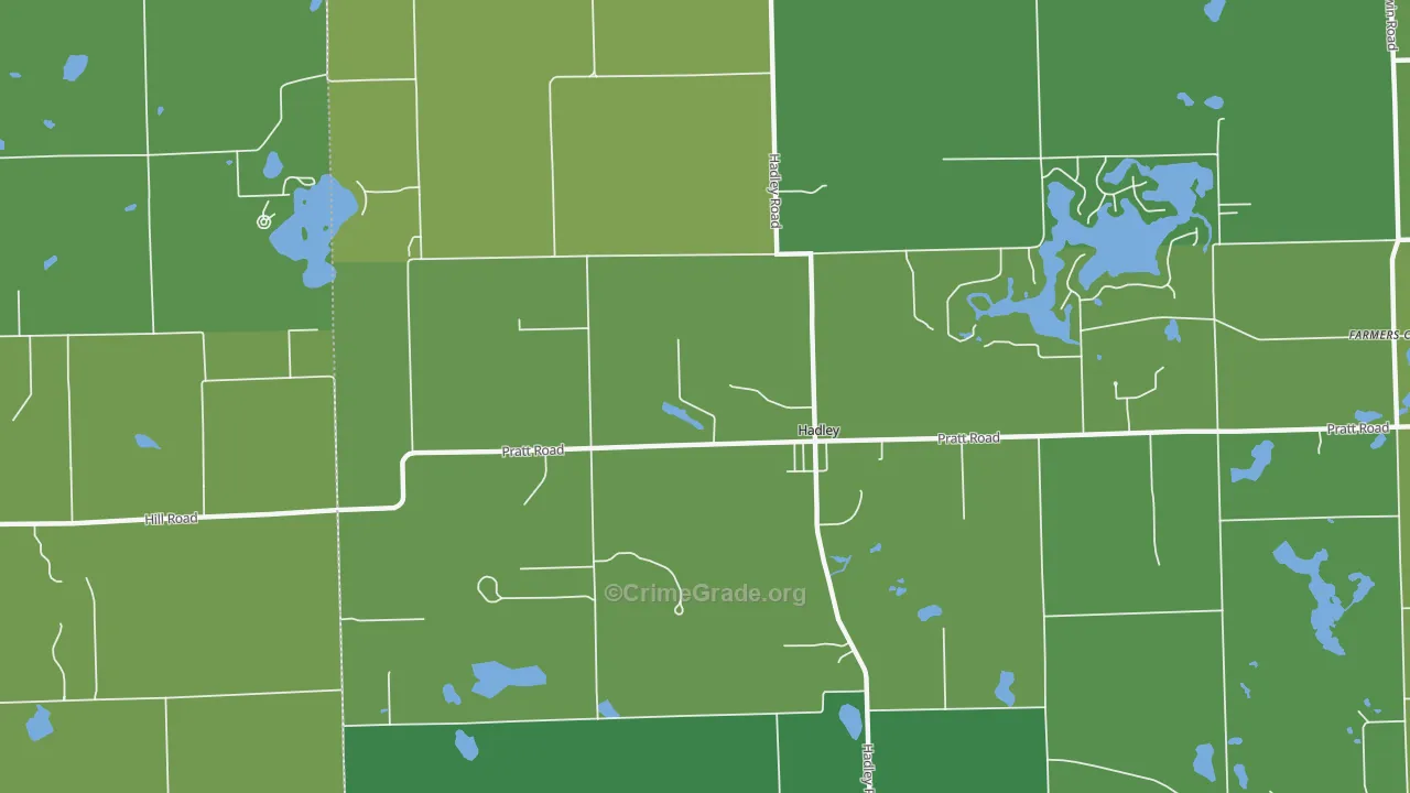 Hadley, MI Map of Vandalism Rates