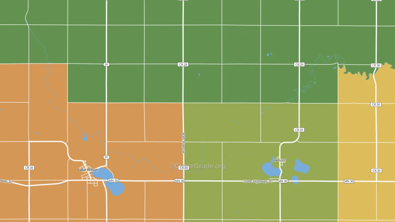 Hadley, MN Map of Vandalism Rates