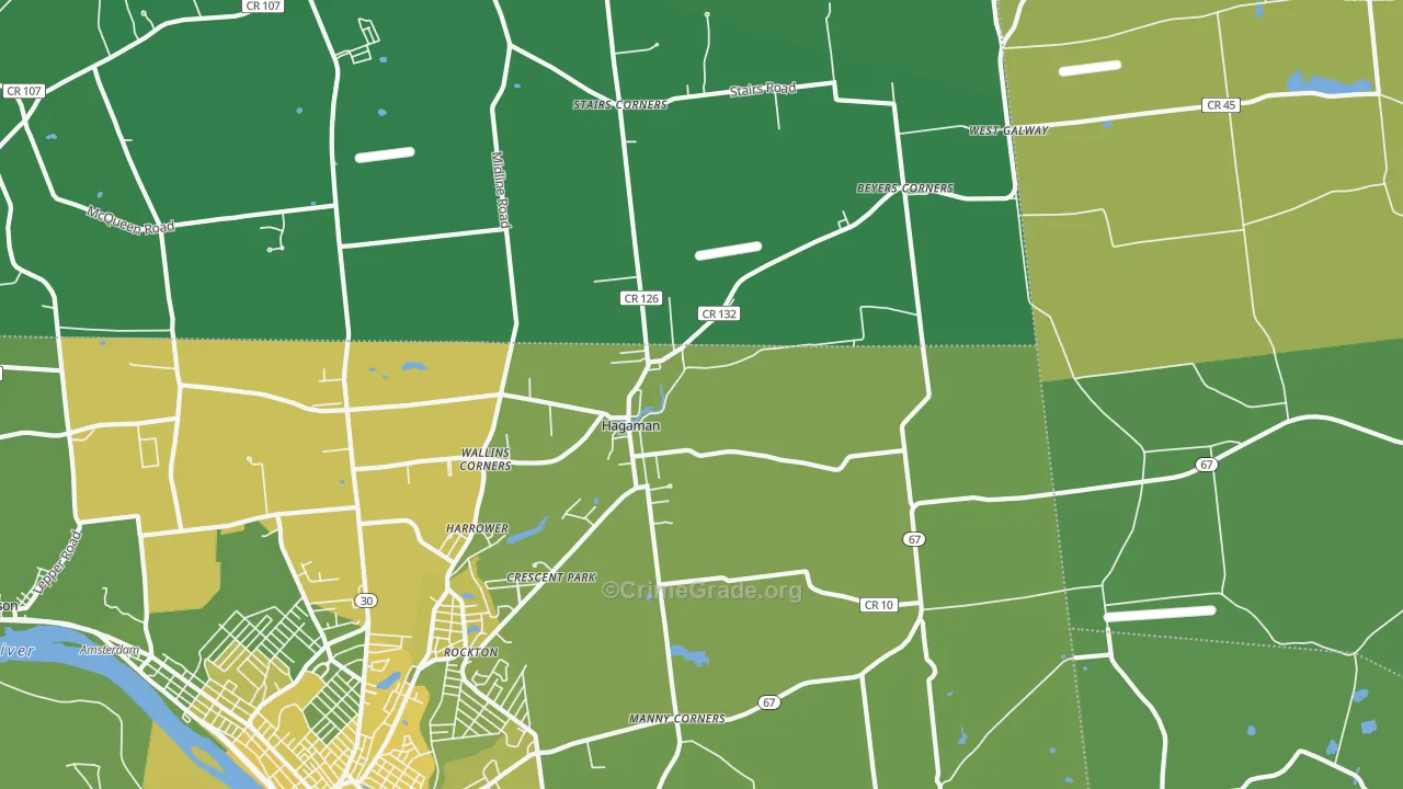 Hagaman, NY Map of Vandalism Rates