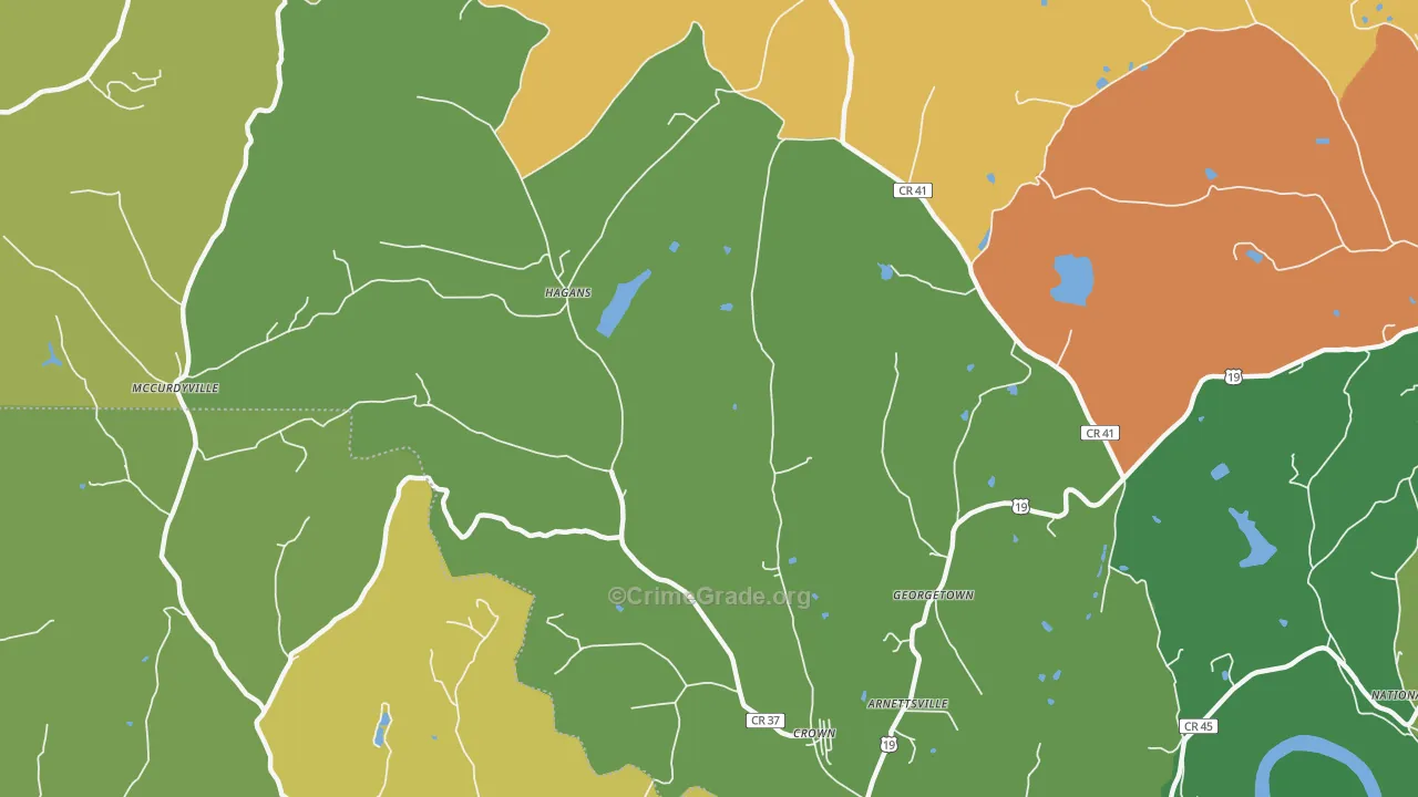 Hagans, WV Map of Vandalism Rates