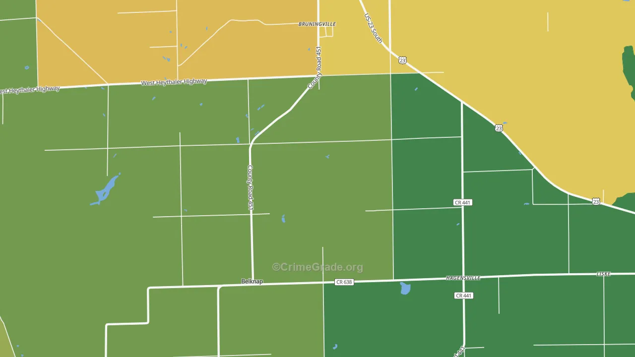 Hagensville, MI Map of Vandalism Rates