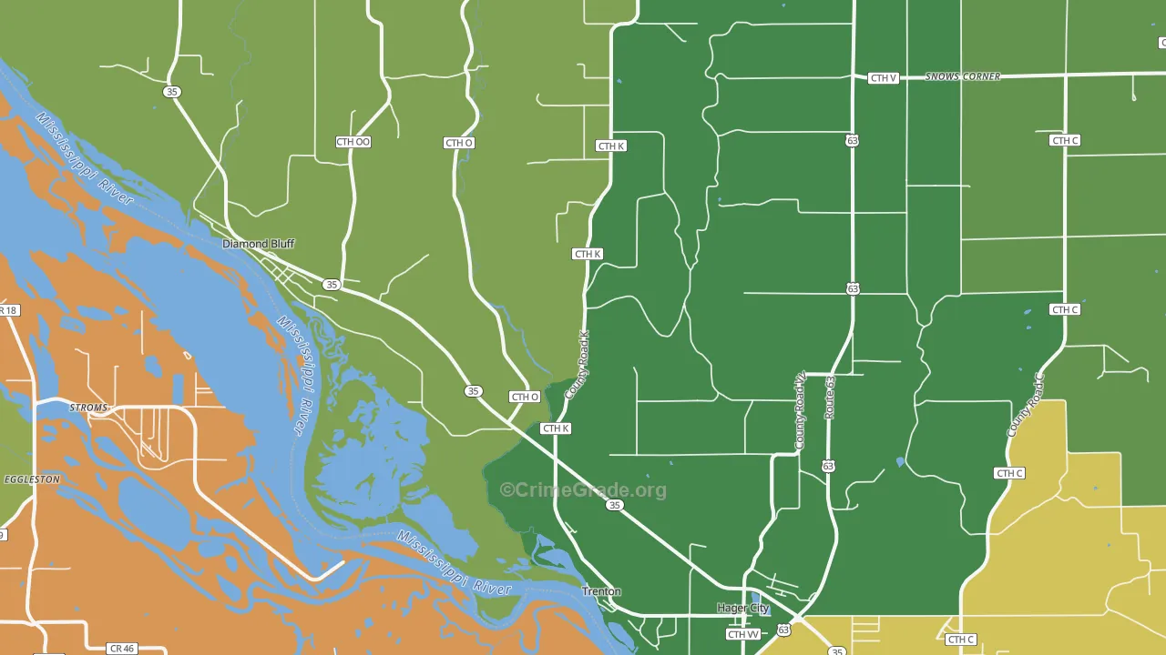 Hager City, WI Map of Vandalism Rates